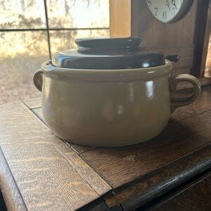 Vintage Hearthside hand painted Brown Ceramic Casserole Dish